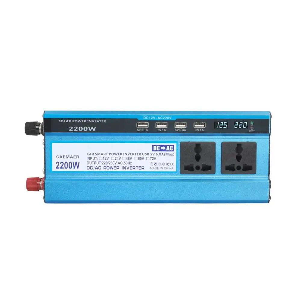 12V to 220V 2200 Вт 12 В до 220 В/24 В до 220 В автомобильный преобразователь мощности зарядное устройство адаптер USB трансформатор напряжения Модифицированная синусоида - Цвет: 12V to 220V