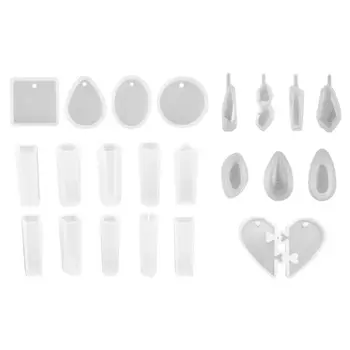 

23 Pcs/set DIY Handmade Jewelry Crystal Epoxy Necklace Pendant Mold Irregular Molds Set