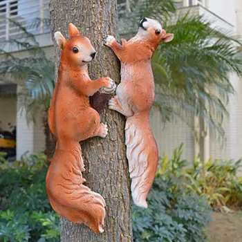 

$ Outdoor Garden Kindergarten Resin Squirrel Ornament Craft Decoration Home Courtyard Creative Simulation Tree Animal Sculpture