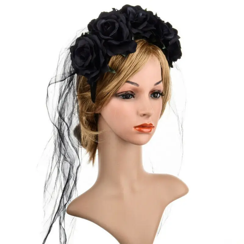 Rose Accessories Dance Girls Halloween Day Headpiece Dead Flower Crown Festival Headband Party Mexican Wearing Gifts Female