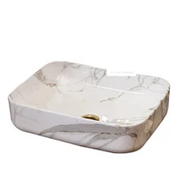 European Style Home Bathroom Rectangle Ceramic Sink Single Hole Hand Wash Sink Modern Simple Hotel Above Counter Basin Bowl 1