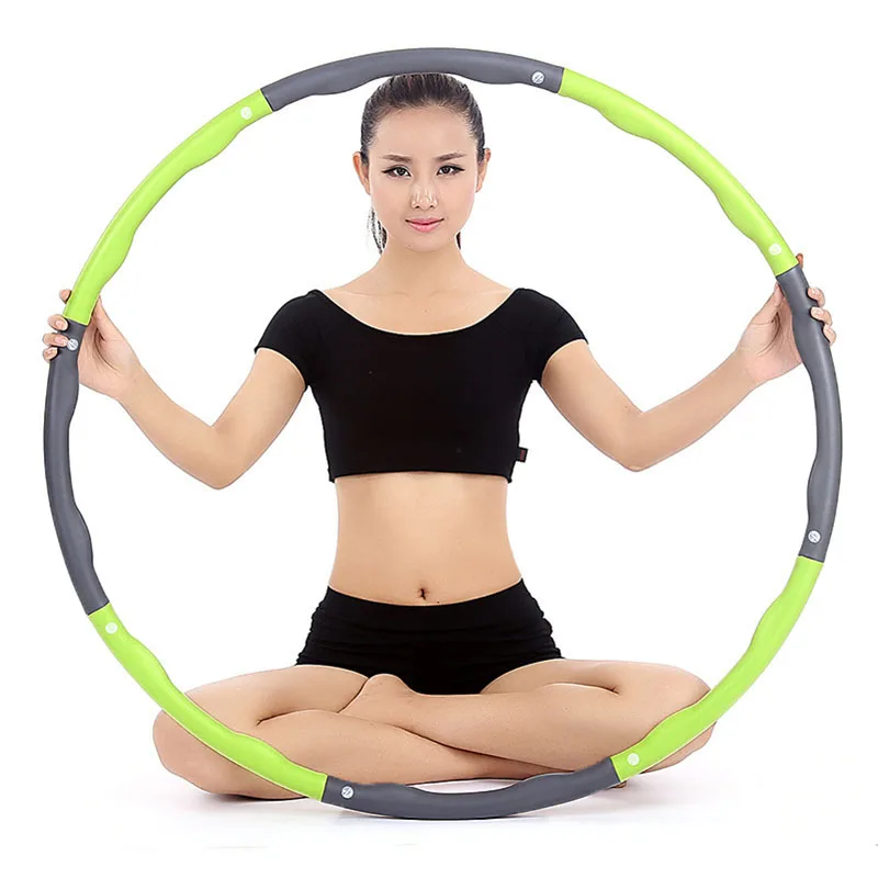 

6 Knots Fitness Sport Hoop Yoga Waist Exercise Slimming Sport Hoop Removable Plastic Foam Hoop Massage Loop Fitness Equipment