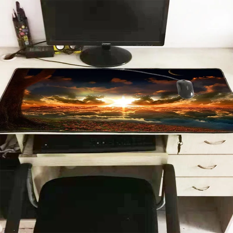  XGZ Beautiful Cloud Sunset Gaming Mouse Pad Locking Edge Large Mouse Mat PC Computer Laptop Keyboar