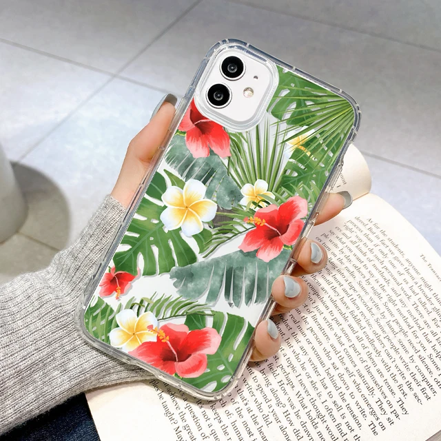 Case For Iphone 12 Pro Max Cases Silicone Funda Iphone 11 Pro 13 Mini XR X Xs Max 7 8 Plus Capa iphone11 Pro Flora Phone Covers U373