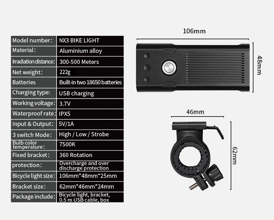 Cheap NEWBOLER 2000Lums Bicycle Light L2/T6 USB Rechargeable 5200mAh Bike Light Waterproof LED Headlight Power Bank Bike Accessories 3