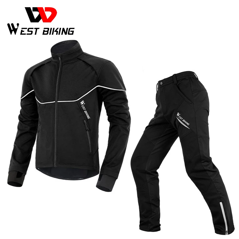 WEST BIKING Winter Cycling Suit Men Women Thermal Windproof Bike Jersey Running Ski Snowboard Jacket Coat Pants M-3XL Sportswear |