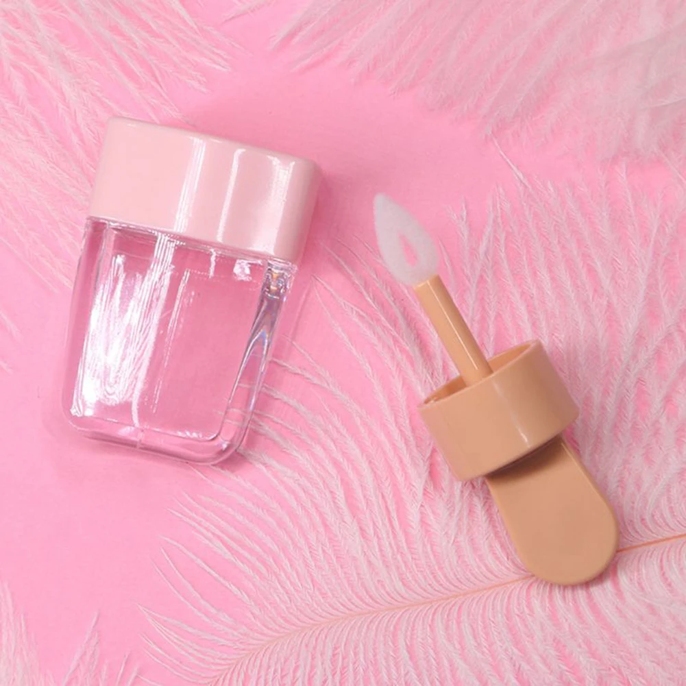 

4Pcs Portable Ice Cream Shape Mini Lip Gloss Tube Empty Lip Balm Container With Pink Lid Rubber Inserts Lipstick Sample Bottle