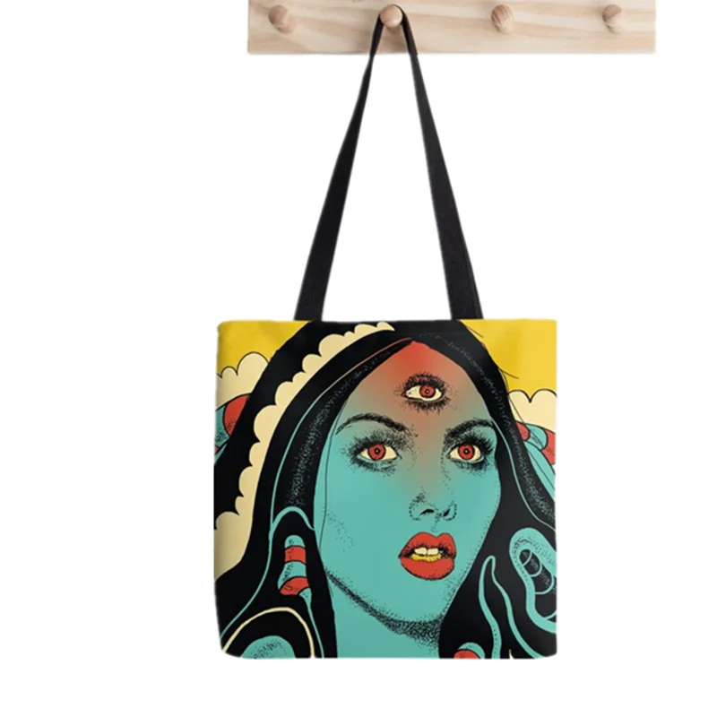 2021 Shopper Dog pattern Tote Bag Printed Tote Bag women Harajuku shopper handbag girl Shoulder shopping bag Lady Canvas Bag