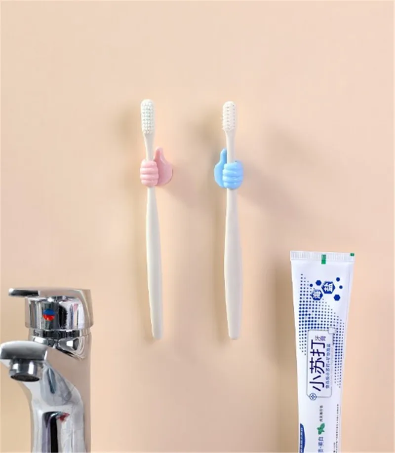 Creative Thumb Toothbrush Holder Hole-Free Wall Hook Sundries Storage Key For Bathroom And Kitchen Accessories | Дом и сад