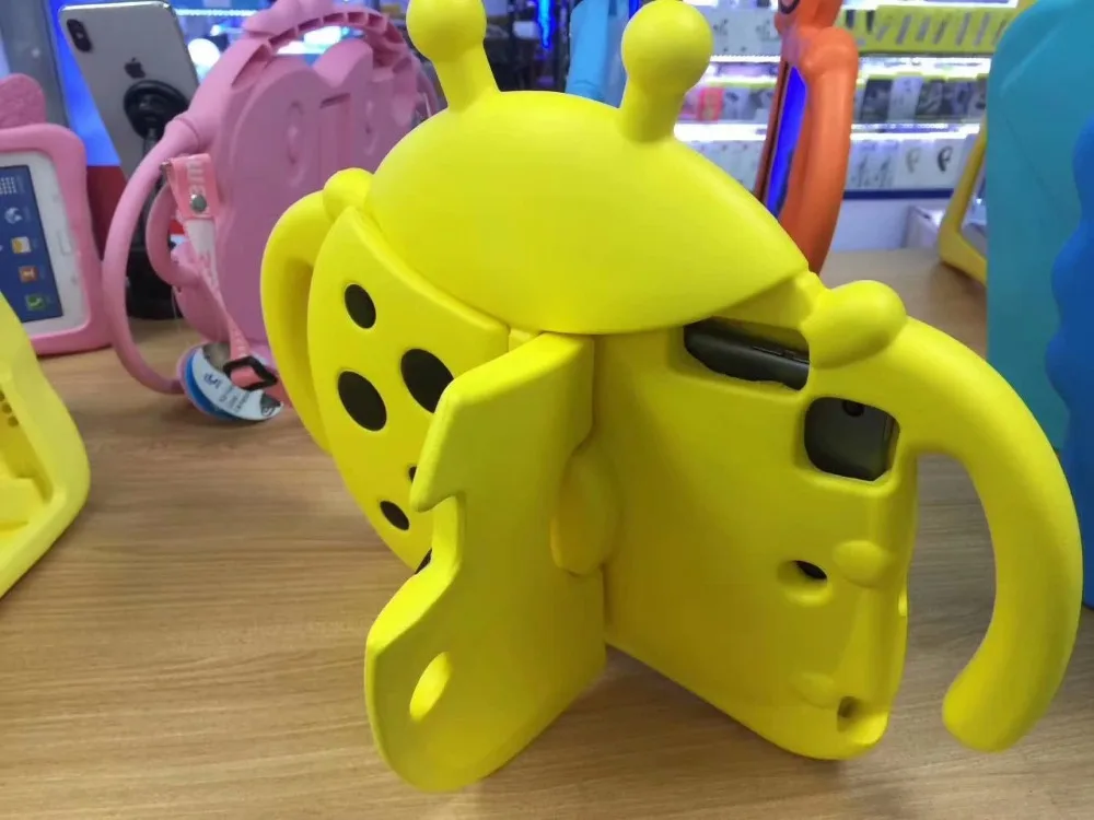 Для Apple iPad Mini 1 2 3 4 5 ударопрочный силиконовый детский чехол с милым 3D рисунком пчелы для iPad MINI4 MINI5 7,9 ''подставка funda+ ручка