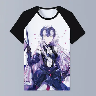 fate grand order Jeanne d'Arc футболка Косплей Костюм fgo saber Аниме Мужская футболка футболки - Цвет: 06