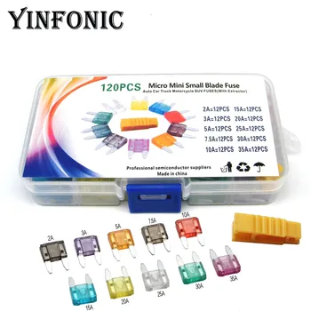 

10values x12 Micro Mini Small Blade Fuse Auto Car Truck Motorcycle SUV fuse 2A 3A 5A 7.5A 10A 15A 20A 25A 30A 35A with Extractor