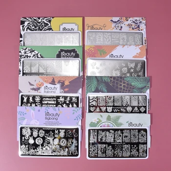 

Beautybigbang 8PCS Nail Stamping Plates Set Different Flower Style Image 6*12cm Nail Art Template for Stamping Polish