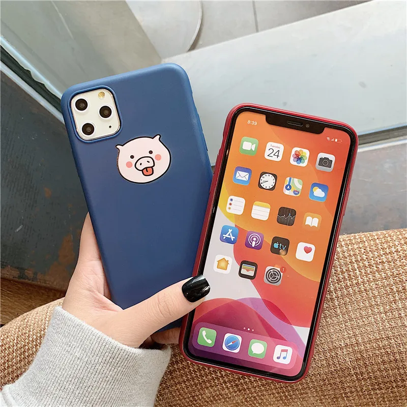Милый чехол для телефона с головой свиньи Для iPhone 11 11Pro Max, мягкий силиконовый чехол для iPhone X XR XS Max 6 6S 7 8 Plus, чехол для пары
