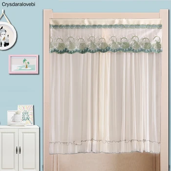 

Tulle Curtains Double-layer Lace Sheer Curtains for Kitchen Decorative Partition Short Door Curtain Chef Dustproof Curtain