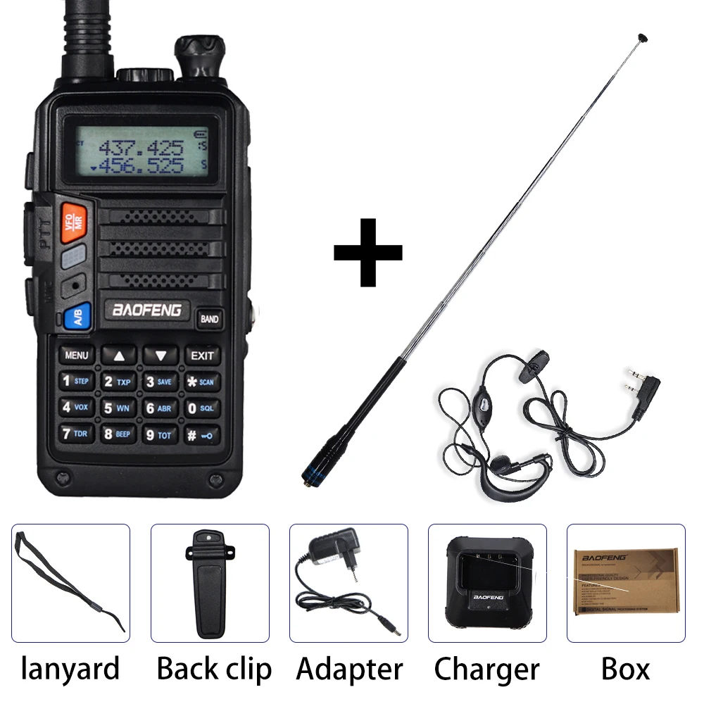 Black add 1 na773 BaoFeng UV-5R Pro мощная портативная рация 8 Вт Двухдиапазонная CB радио HF FM трансивер UV 5R портативная двухсторонняя рация обновление UV5R - Цвет: Black add 1 na773