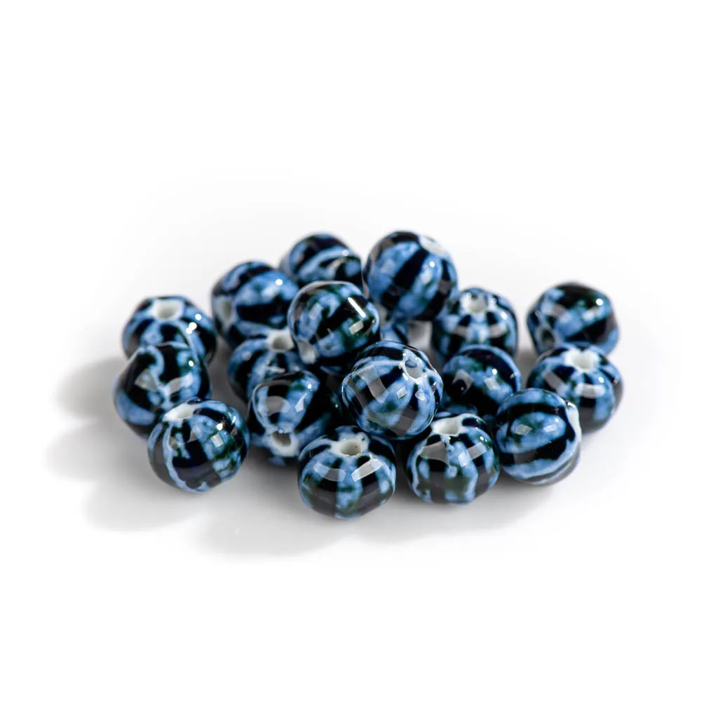 9–11 mm, 20 Stück, Wassermelonen-Blumenglasur, Keramikperlen für die Schmuckherstellung, spezielle Form, Retro-Perlen, DIY-Halsketten – Detail 3