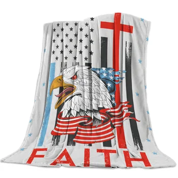 

Independence Day Eagle Faith Grey Soft Fleece Throw Blanket Blanket Fleece Blanket Sofa/Bed/Plane Travel Plaids Bedding Towel