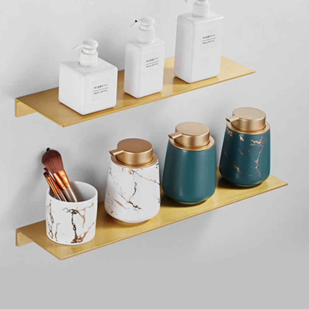 Bathroom Storage Rack Shampoo Cosmetics Shelves Wall Mounted Shower Shelf 20-50CM Home Accessories