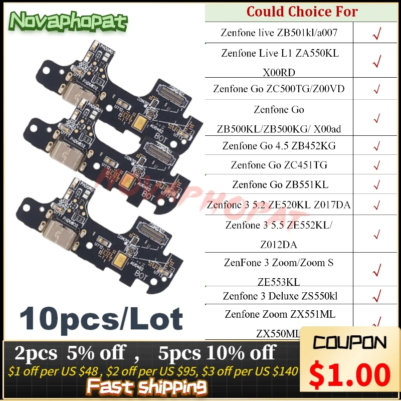 For Asus Zenfone GO Live L1 3 Zoom Deluxe ZB500KL ZB452KG ZC451TG USB Dock Charging Port Charger MIC Microphone Flex Cable Board | Мобильные