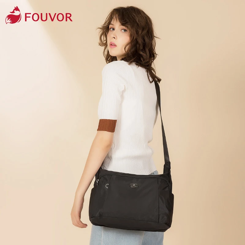 

Fouvor Female Large Capacity Handbags Simple Wild Nylon Women Bag Canvas Casual Cross Body Ladies Oxford Messenger Bag 2786-03