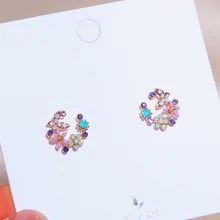 Корейский стиль, новые милые серьги-гвоздики с кристаллами в виде цветов для женщин и девочек, модные элегантные серьги Oorbellen Bijoux, подарки для праздников и вечеринок