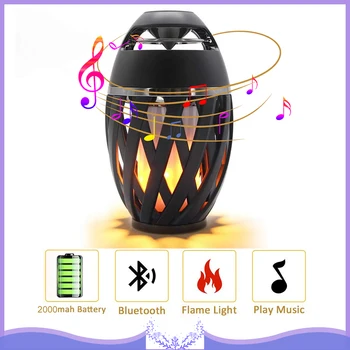 

LED Flame Speakers with Flickering Flame Atmosphere Light with Bluetooth 4.2 Wireless Portable HD Audio Waterproof Bass Speaker