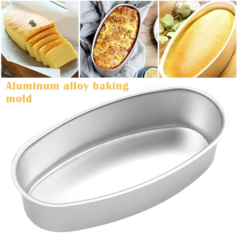 Oval Shape Cake Pan Non-stick Aluminum Alloy Cheese Cake Mold Breads Loaf Pans Bakeware for Home Kitchen Bakery JS23