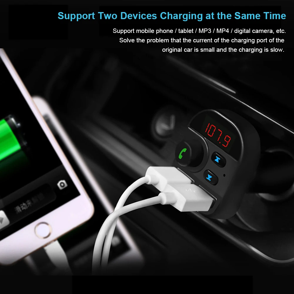 Беспроводной fm-передатчик Bluetooth Carkit Hands Free стерео A2DP Автомобильная Музыка MP3 плеер Поддержка TF карта U диск воспроизведения