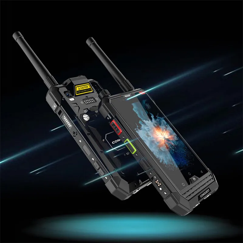 CONQUEST S1 IP68 Walkie Talkie Rugged Phone 1D 2D Bar/QR Code Scanner/RFID/NFC/OTG/IoT Intelligent Handheld Shockproof cellphone