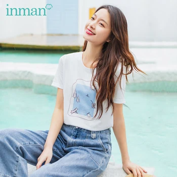 

INMAN Summer New Arrival Holiday Sun Beach Style All Match Causal Tops T-shirt