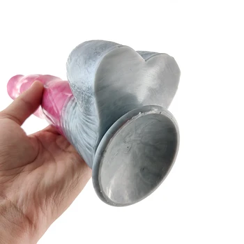 YOCY 9.6 inch Soft Silicone Dildo Horse Realistic Cock Penis Fantasy Anal Butt Sex Toy For Couples Flirt Adult Goods With Sucker 4