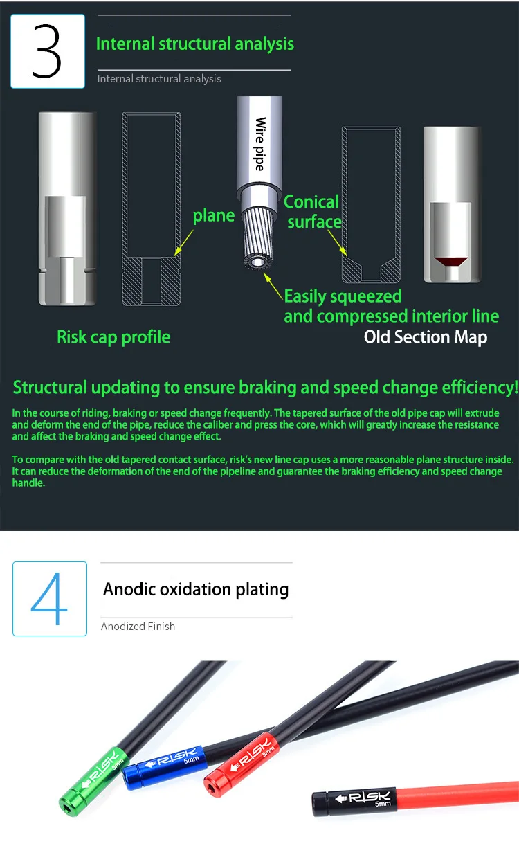 10 шт./лот Риск тормоз велосипед велик переключения внутренние наконечники рубашки тросика кабель наконечники провода Конец Крышки подходит смена тормоза переключатель внутренней линии