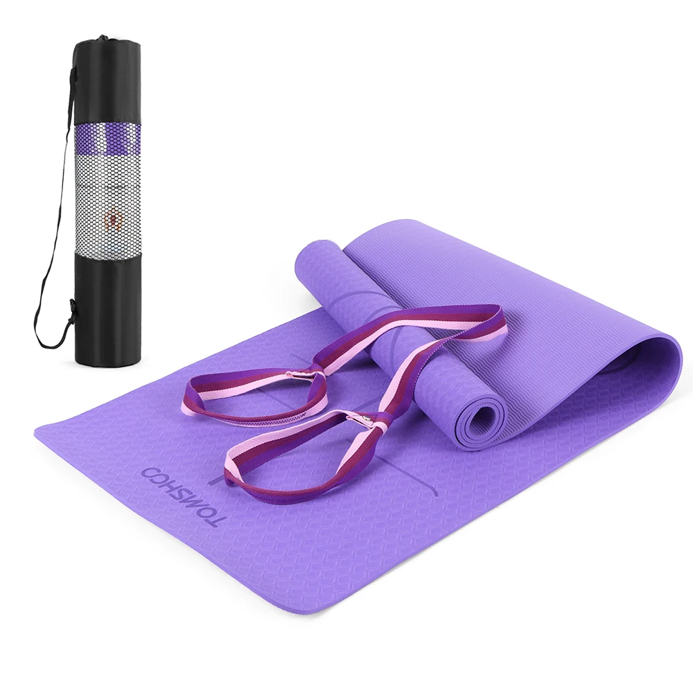 183X61cm High Quality TPE Non-slip Yoga Mats For Fitness Tasteless Pilates Gym Exercise Pads With Bandages Christmas Gift 2021 | Спорт и