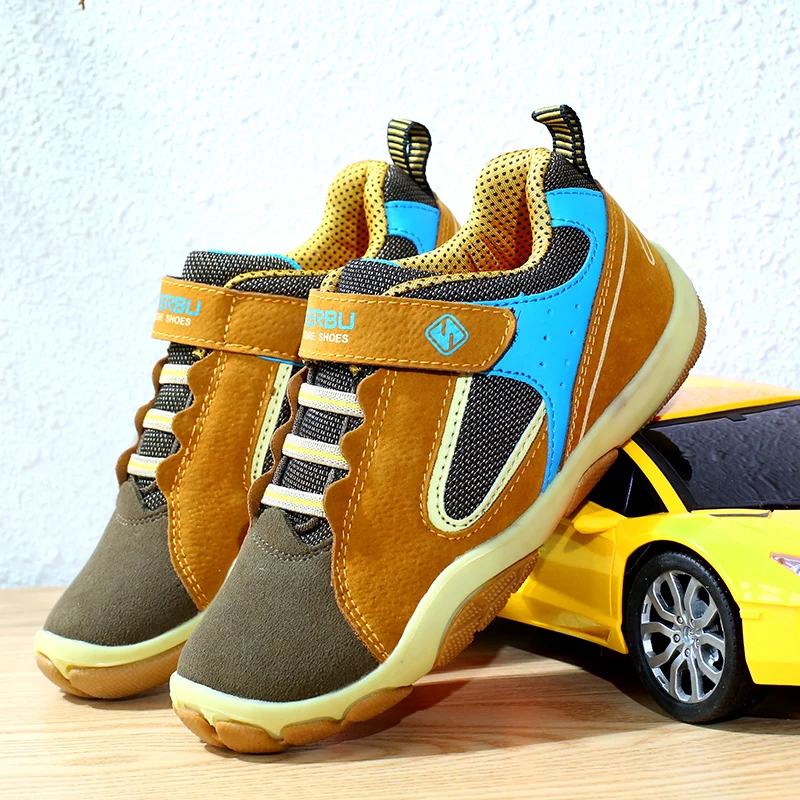 

2019 Outdoor Climbing Boots Kids Sneakers Genuine Leather Children Waterproof Breathable Girls and Boys Sports Shoes Size 28-40