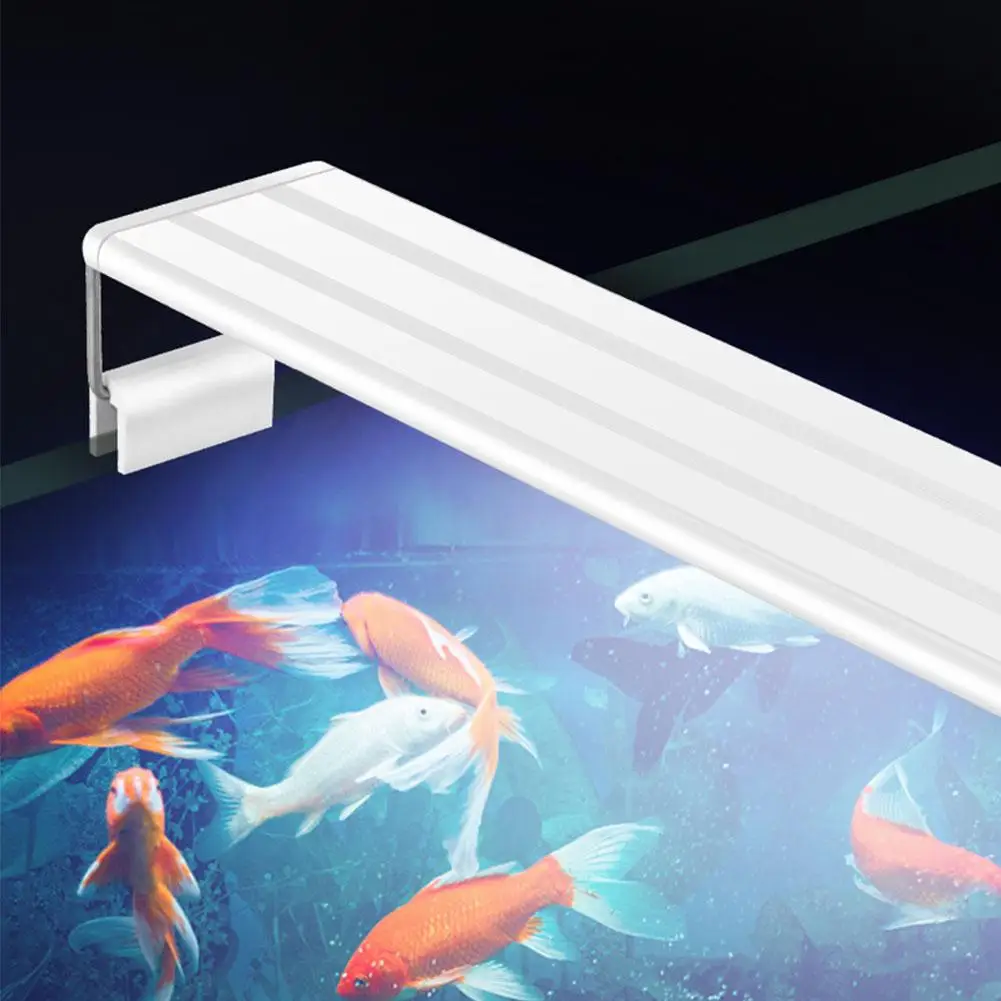 

Super Slim LEDs Aquarium Lighting 20-60cm Extensible Waterproof Clip on Lamp For Fish Tank White Blue Light