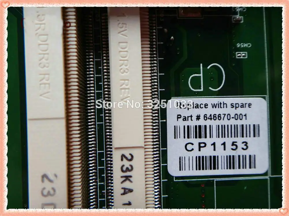 Материнская плата для ноутбука HP 431 631 630 CQ43 646670 M/512 DDR3 HM55 CPU 100% 6370 001|Материнские