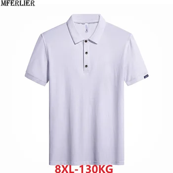 

high quality summer men office formal t-shirts short sleeve simple plus size 6XL 7XL 8XL turn down collar tees 56 58 white black