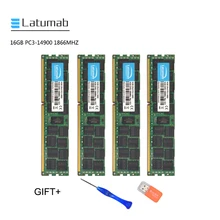 Latumab 16 Гб оперативной памяти, 32 Гб встроенной памяти, 64 ГБ DDR3 1866 МГц PC3 14900 регистровая и ecc-память Серверная Память RAM память пк модуль памяти RAM кода коррекции ошибок 1 шт./2 шт./4 шт