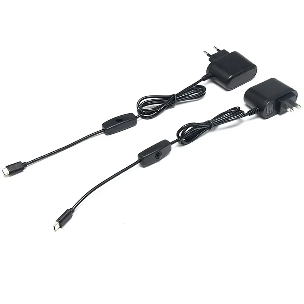 Для Raspberry Pi 4 адаптер питания вкл/выкл переключатель USB-C 5 в 3.0A США ЕС штекер USB-C тип-c блок питания