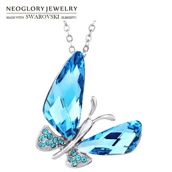 

Neoglory Austrian Crystal Butterfly Auden Rhinestone Pendants Necklaces For Women 2020 New Gift QC JS6 But-b B1