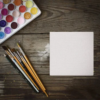 

12Pcs White Blank Art Boards Mini Stretched Artist Canvas Art Board Acrylic Oil Paint Wood for Artwork Painting