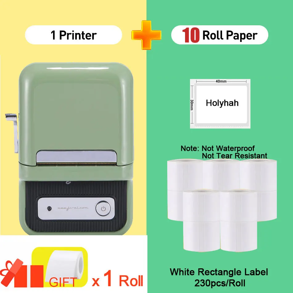 Niimbot B21 Portable Wireless Thermal Cable Label Printer with 10 Rolls  White Colorful Custom Label Sticker mini thermal printer Printers