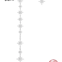 Pandoo модная подвеска Стерлинговое Серебро 1:1 копия, асимметричные серебряные метеориты ювелирные изделия с длинными серьгами подарок для женщин