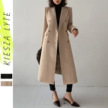 Wolle Mantel Frauen Runway Luxus Vintage Langarm Wolle & Blends Warme Woll Mäntel Jacke Damen Outwear 2021 Winter Outfit