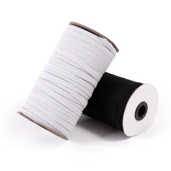 

90M 6mm Elastic Bands White Black Polyester Elastic Bands For DIY Clothes Garment Needlework Sewing Accessories Elastic Bands
