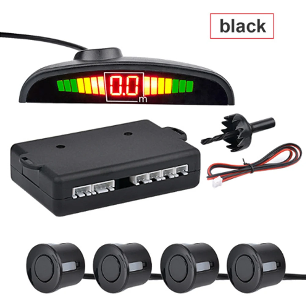 

Car Parking Sensor 12V with Sensors Auto Reverse Rear Assistance Backup Park Radar Buzzer Alarm Monitor System Alarm 5 Colors