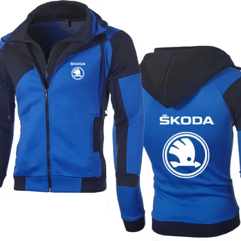 

Jacket Men for Skoda Car Logo Sweatshirt Hoody Spring Autumn Fleece Cotton Zipper Hoodies Fashion HipHop Harajuku Male ClothingE