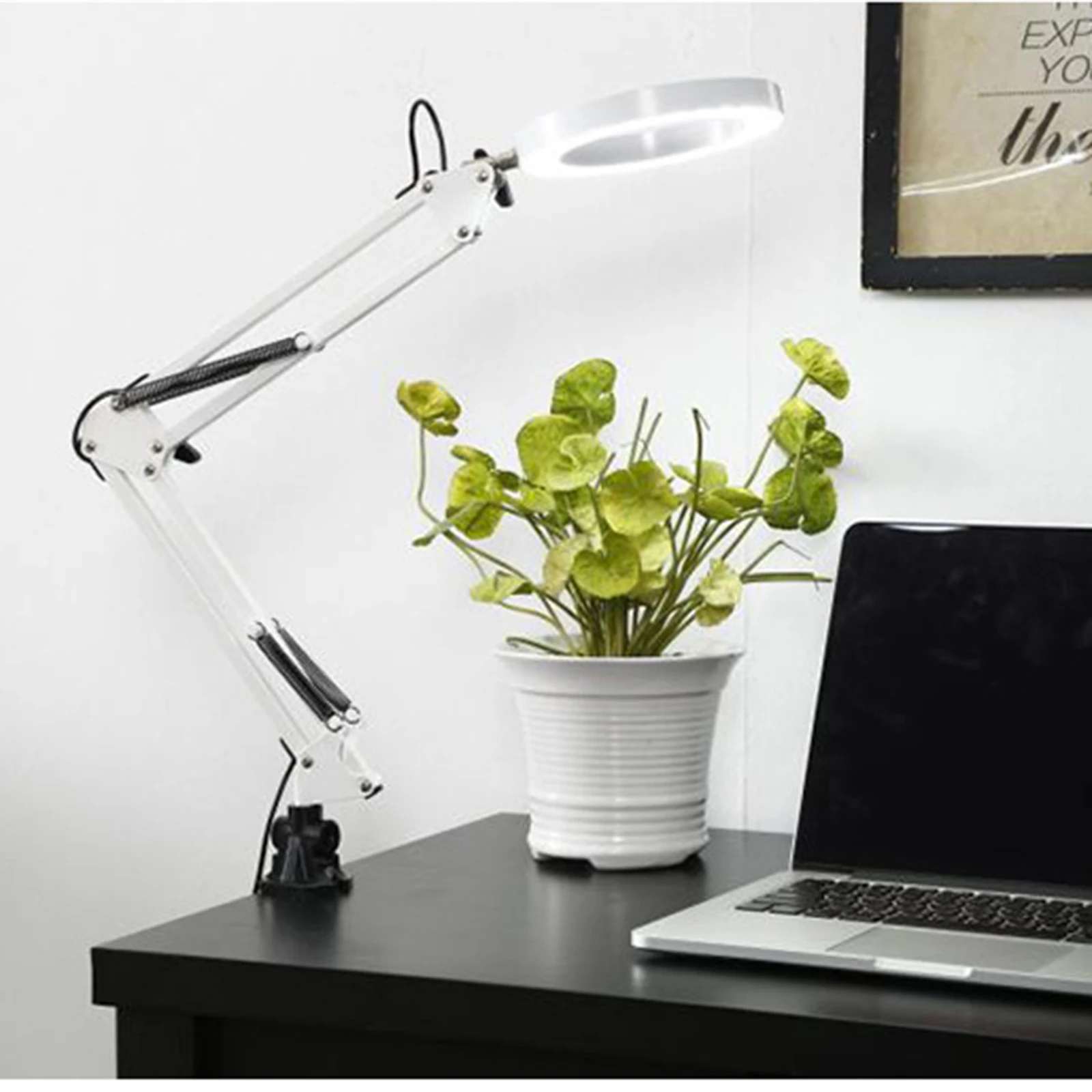 

Modern Business Led Office Desk Lamp Foldable table Reading Light USB Power Supply Clamp Hands Magnifier