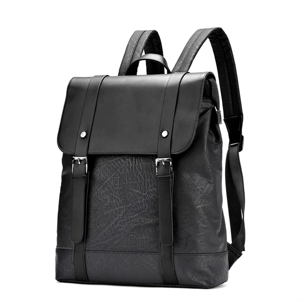

Men Soft Leather Backpack Student Back to School Book Bag Travel Laptop Business Work Bags Knapsack For Teenagers Boys Back Pack